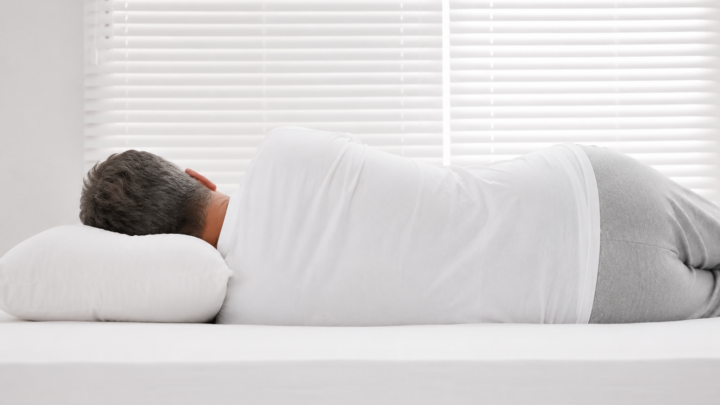 Old man, sleeping on the side, side sleeper