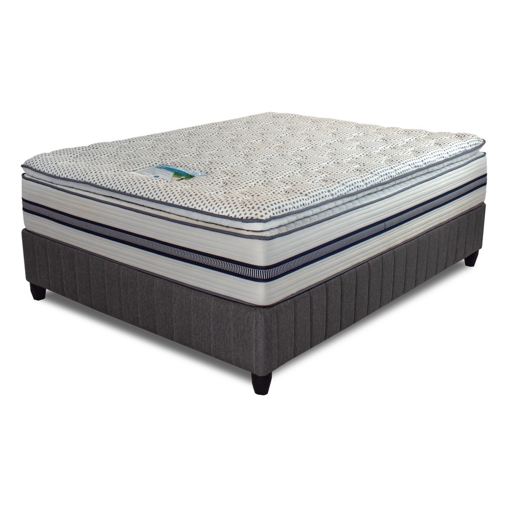 Cloud Nine, HR Blue Eclipse Turn Free Pillow Top with Nano-Silver Gel, Base and Mattress
