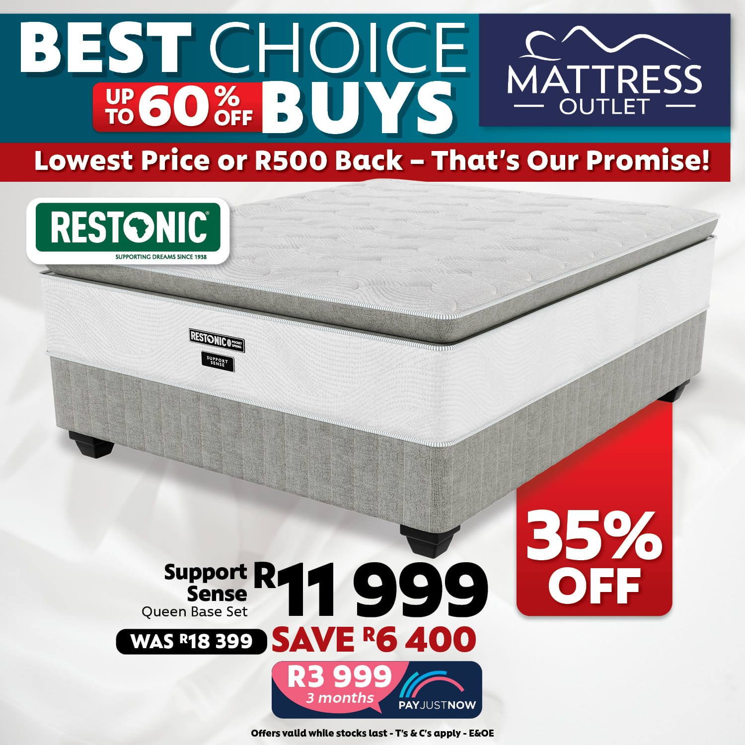 Restonic Support Sense Base and Mattress - Image 2
