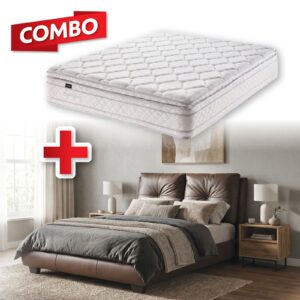 Henwood Graphite Reserve Essential Mattress + Montana Bed Frame Combo - Queen, Standard Length