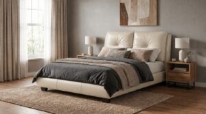 Montana Bed Frame - Queen - Cream
